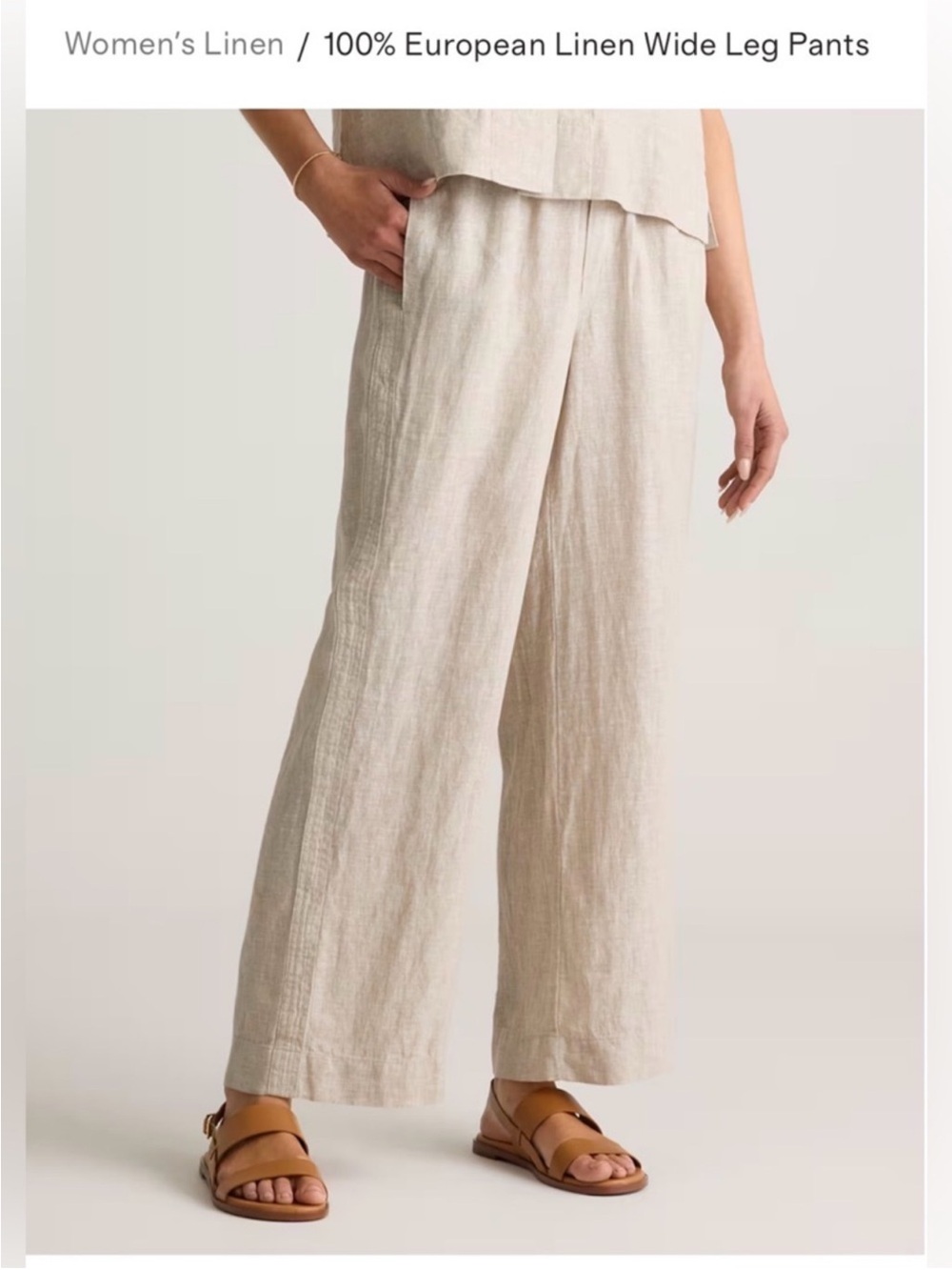 Quince 100% European Linen Wide Leg Pants in Driftwood Size Medium - Picture 15 of 15